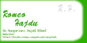 romeo hajdu business card