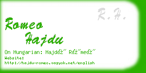 romeo hajdu business card